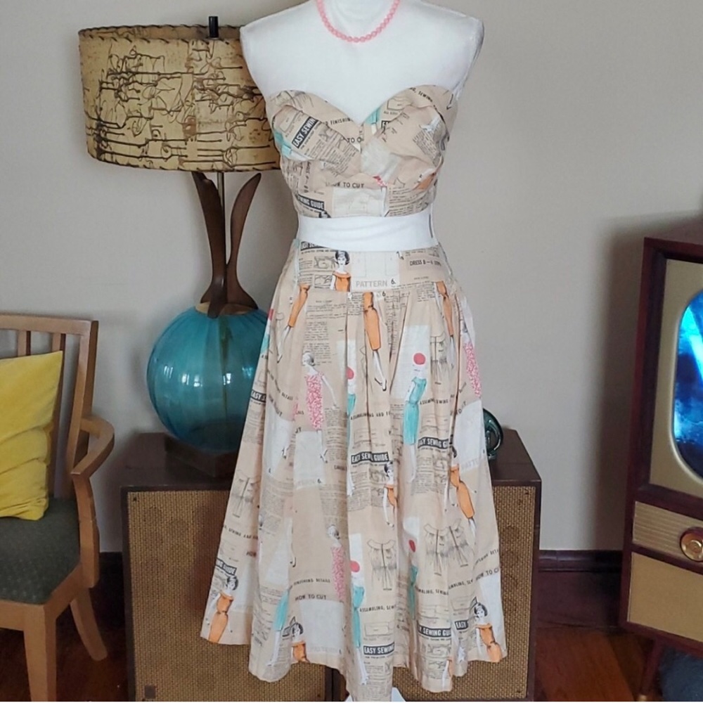 OOAK Skirt & Bustier Top Pinup